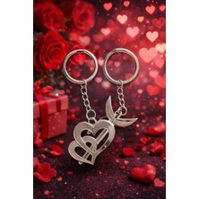 Soft Çiftler Için Metal Kalp Anahtarlık Sevgililer Günü Hediyesi (2 Adet)