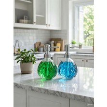 Trend Home Life 2 Li Elmas Kesim Cam Sıvı Sabunluk & Deterjanlık Seti 325 cc