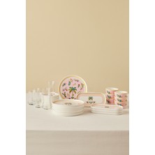 UltraMint 28 Parça Florik Kahvaltı Takımı, 6 Kişilik, Şık ve Dayanıklı Seramik Set