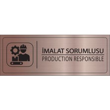 Mayeka Imalat Sorumlusu Isimlik Bronz Metal Kapı Isimliği Levhası Yönlendirme Tabelası