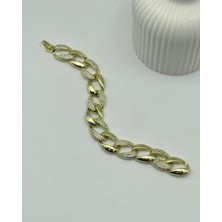 Elifra Xuping Vip Seri Kararmaz Altın Kaplama Zirkon Taşlı Gurmet Zincir Bileklik