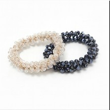 TrendyChic Ikili Kristal Taşlı Lastik Toka