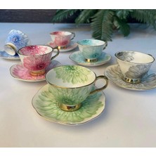 UltraMint Şık 6 Kişilik Flower Fincan Takımı, Zarif ve Modern Tasarım