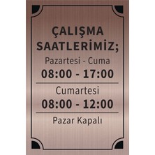 Mayeka Çalışma Saatlerimiz Levha Bronz Metal Yönlendirme Tabelası Kişiye Özel