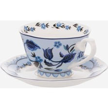 UltraMint Mavi Porselen Çay Fincanı 150 Ml, Şık ve Zarif Tasarım