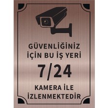 Mayeka Güvenliğiniz Için Bu Işyeri 7 24 Kamera Ile Izlenmektedir Levha Bronz Metal Yönlendirme
