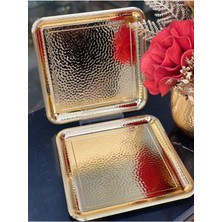 UltraMint Dövme Desenli Tek Kişilik Kahve Sunumluk Seti 6'lı, Metal Gold Renk