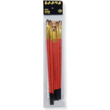 Storemax Süper 6'lı Düz Kesik Yağlı Boya Fırça Seti, El Yapımı Sentetik Akrilik, 15 cm Saplı,no: 2-4-6-8-10-12