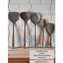 UltraMint Isıya Dayanıklı Silikon Kepçe ve Spatula Seti, 5 Parça, Pratik ve Kullanışlı