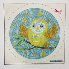 Elegantshop 5d Yapışan Boncuk Goblen Mozaik Tablo Pano 16*16 cm Baykuş