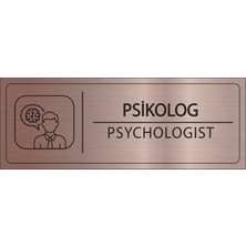 Mayeka Psikolog Isimlik Bronz Metal Kapı Isimliği Levhası Yönlendirme Tabelası