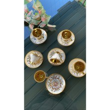 UltraMint Şık Gold Desenli Yaldızlı Kahve Fincan Seti, Zarif ve Modern Tasarım