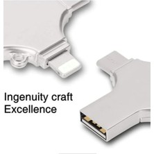 Otg 4in1 Cep Telefonu Çok Fonksiyonlu USB Flash Bellek 128 GB Type-C, Micro Sd ve Kart Okuyucu - Lisinya