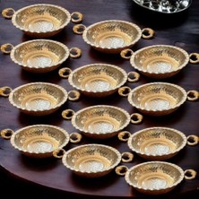 UltraMint Bakır Sunum Tabağı ve Sahan Takımı, 12 Parça Kahvaltı Seti