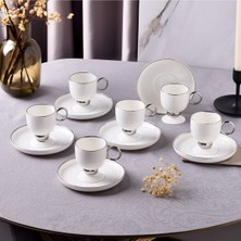 UltraMint Şık 12 Parça Türk Kahve Fincanı Takımı, 6 Kişilik, Zarif ve Dayanıklı