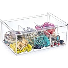 Storemax Şeffaf Kapaklı 6 Bölmeli Organizer Kutusu – Çay, Takı, Baharat, Aksesuar ve Küçük Eşyalar Için Düzenleyici Kutusu – 23×14×9 cm