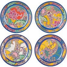 UltraMint Melamin 4'lü Yemek Tabak Seti, 21 Cm, Şık ve Dayanıklı Tasarım