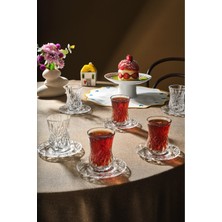 UltraMint Rcr Melodia 12 Parça 6 Kişilik Cam Çay Seti, Şık ve Zarif Tasarım