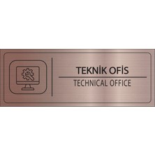 Mayeka Teknik Ofis Isimlik Bronz Metal Kapı Isimliği Levhası Yönlendirme Tabelası
