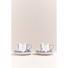 UltraMint Iznik Porselen Kahve Fincan Seti 2'li 100 Cc, Şık ve Zarif Tasarım