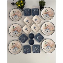 UltraMint 24 Parça Çiçek Desenli Takım Kahvaltı Seti, 6 Kişilik, Şık ve Dayanıklı