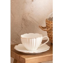 UltraMint Beyaz Porselen Kahve Fincan Takımı 220 Ml, Şık ve Zarif Tasarım