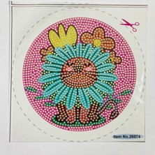 Elegantshop 5d Yapışan Boncuk Goblen Mozaik Tablo Pano 16*16 cm Aslan
