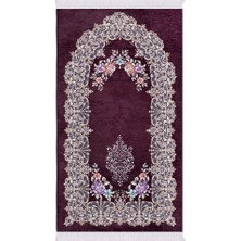 Bursa İpek Mürdüm Jüriye Desen Özel Dokuma Seccade