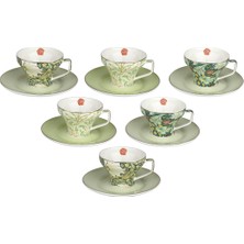 UltraMint Şık 6'lı Beyaz Porselen Kahve Fincanı Seti