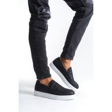 Zapatos SLW180 Estilo x Bağcıksız Cilt Erkek Günlük Spor Klasik Ayakkabı Cbt - Siyah