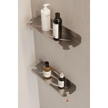 UltraMint Pratik Paslanmaz Çelik Duş Rafı, Yapışkanlı ve Vidalı Düzenleyici Seti