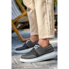 Zapatos KB042 Erkek Günlük Bağcıklı Süet Keten Klasik Ayakkabı Skbt - Gri