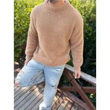 Elku Moda Sweatshirt Oversize Tüylenmez Polar Kazak Bol Kesim Naturel Pamuk Rahat Kesim Salaş Peluş Kazak