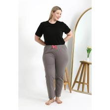 Veralya Moda Kadın Pamuklu Büyük Beden Alt Pijama Vizon