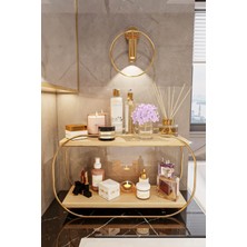 UltraMint Çok Amaçlı Ahşap Oval Raf, Masaüstü, Banyo ve Mutfak Organizeri