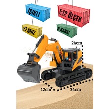Boratila Toys 1:12 Ölçek 27MHZ Uzaktan Kumandalı Şarjlı Işıklı 5 Kanal Kepçe Iş Makinası