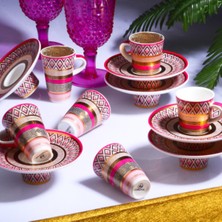 UltraMint Şık 6'lı Ayaklı Içe Geçmeli Kahve Fincan Seti, Modern Tasarım