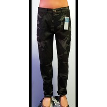 Beyzdenim Haki Kamuflaj Likralı Kargo Pantolon Battal Büyük Beden Taktikal .bay