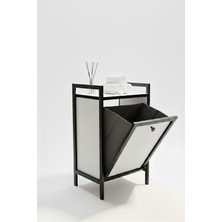 UltraMint Şık Metal ve Ahşap Banyo Düzenleyici Çamaşır Sepeti