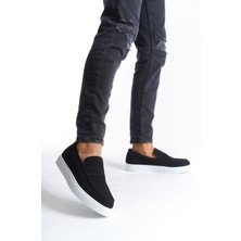 Zapatos SLW180 Estilo x Bağcıksız Süet Erkek Günlük Spor Klasik Ayakkabı Sbt - Siyah