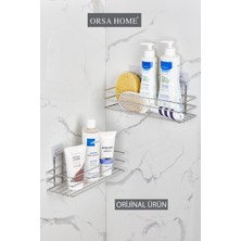 UltraMint 2 Adet Krom Güçlü Magic Yapışkan Banyo Rafı, Pratik ve Şık Tasarım