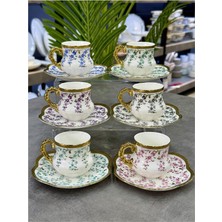 UltraMint Şık ve Zarif 6'lı Porselen Fincan Takımı, Modern ve Şık Tasarım