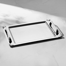 UltraMint Şık Saten Çelik Çay Tepsisi, Zarif ve Dayanıklı Tasarım