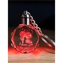 Soft Renk Değiştiren Sevgililer Günü Aşk Öpücüğü Tasarımlı Kristal Anahtarlık