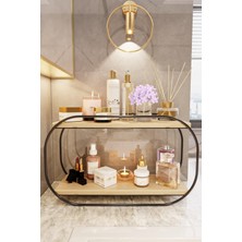 UltraMint Çok Amaçlı Oval Banyo ve Mutfak Rafı, Ahşap Masaüstü Organizer