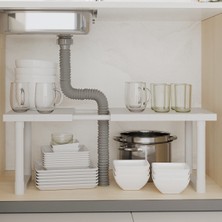 UltraMint Ayarlanabilir Dolap Lavabo Altı Düzenleyici Raf, Çok Amaçlı ve Pratik