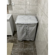 UltraMint Modern Lüx Simli Gri Çamaşır Makinesi Örtüsü, Şıklık ve Koruma