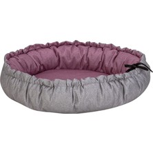 Drnds Pet Comfort Sunflower Kedi ve Köpek Yatağı Çift Taraflı Pembe/gri 60CM