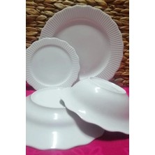 UltraMint Şık 24 Parça Porselen Yemek Takımı, 6 Kişilik, Elegant Tasarım