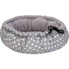 Drnds Pet Comfort Sunflower Kedi ve Köpek Yatağı Çift Taraflı Gri Dot/peluş 60CM